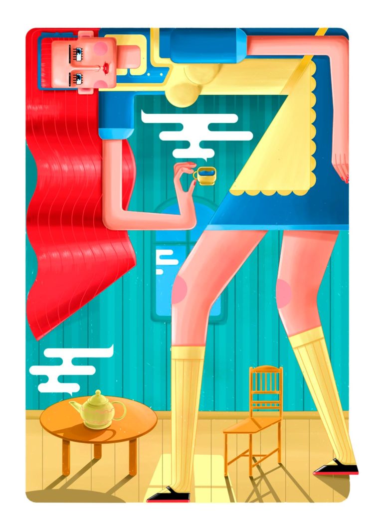 Alice. Farbige Illustration von Ljubisa Djukic