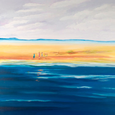 Handcrafted artwork with the title 'Ocean View'