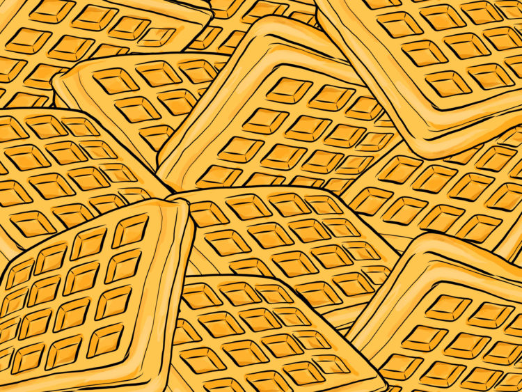 Waffeln - Juna Lawrence - Brainoon - Friendmade.fm - digitale food art illustration - pop art inspiriert
